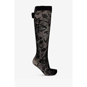 NEW Gucci BLACK Lace Floral Stockings 689997 3G245-1000 Sz M Black